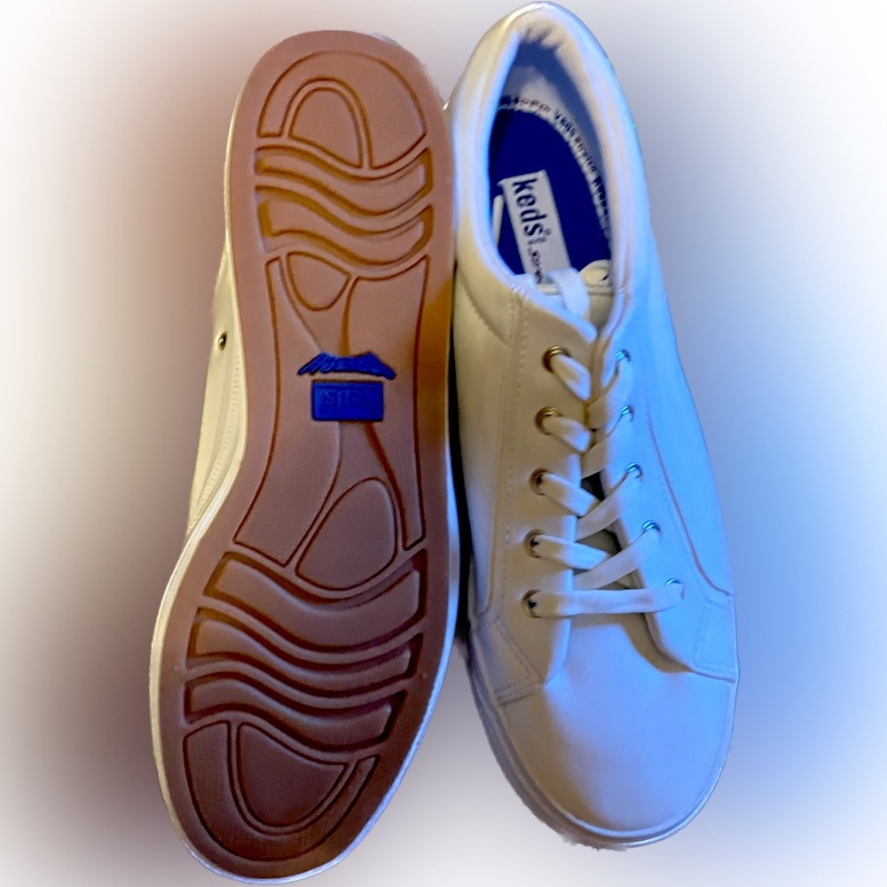 Less white high platform sneakers memory foam with stretch size 10